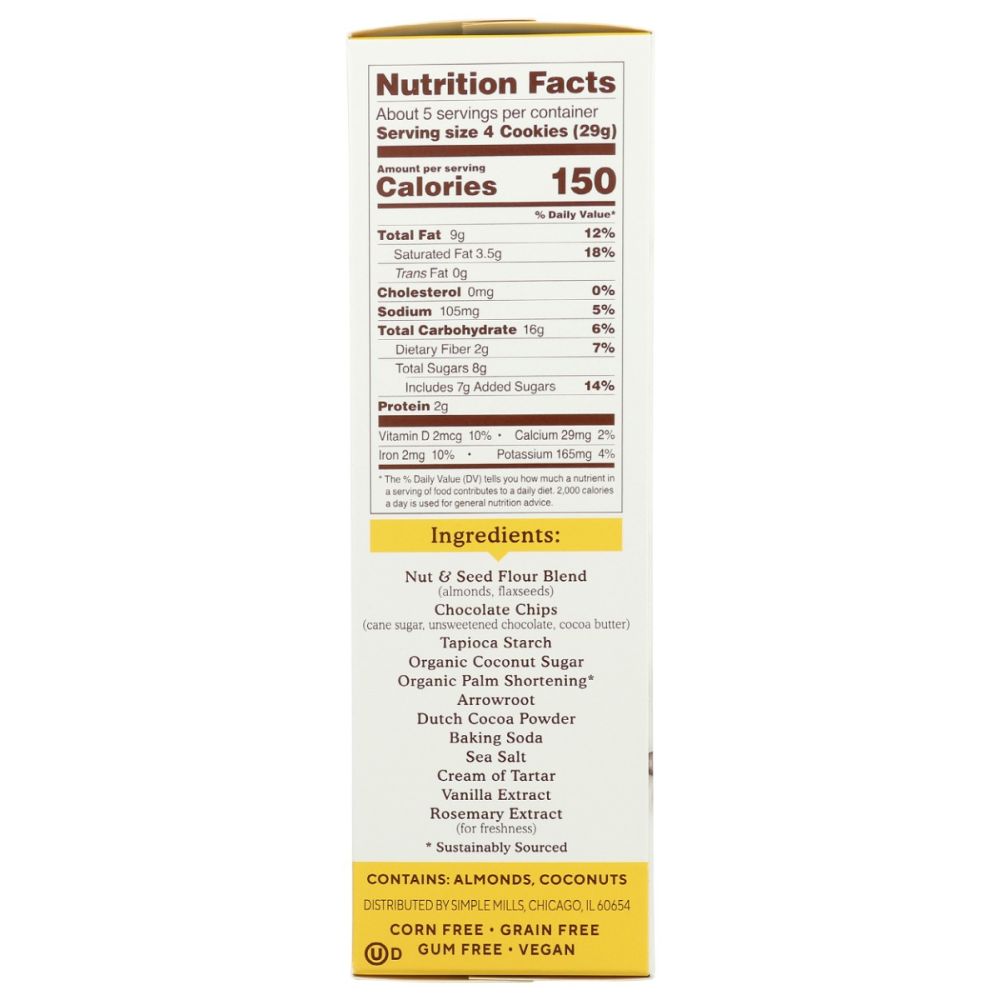 SIMPLE MILLS: Crunchy Double Chocolate Cookies, 5.5 oz