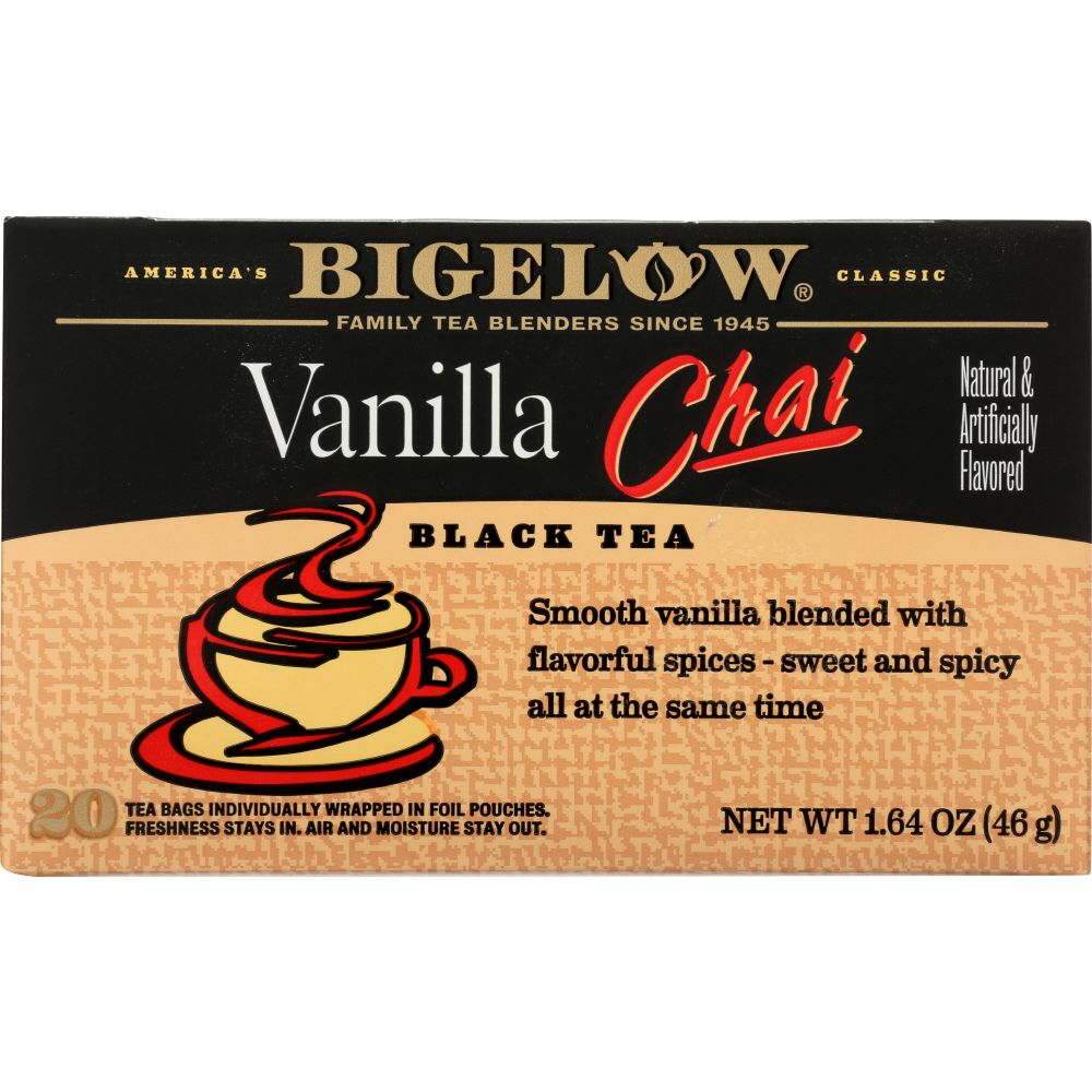 BIGELOW: Vanilla Chai Black Tea 20 Tea Bags, 1.64 oz