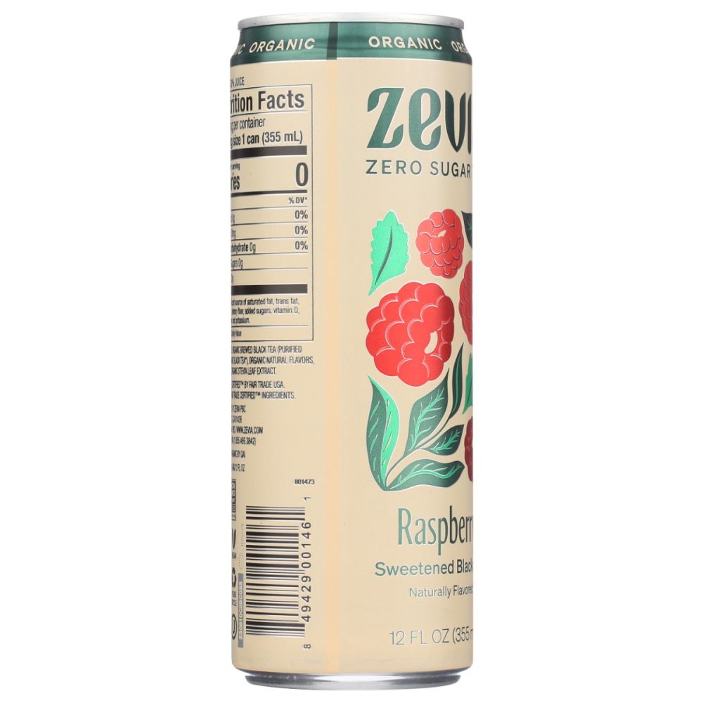 ZEVIA: Black Tea Raspberry, 12 fo