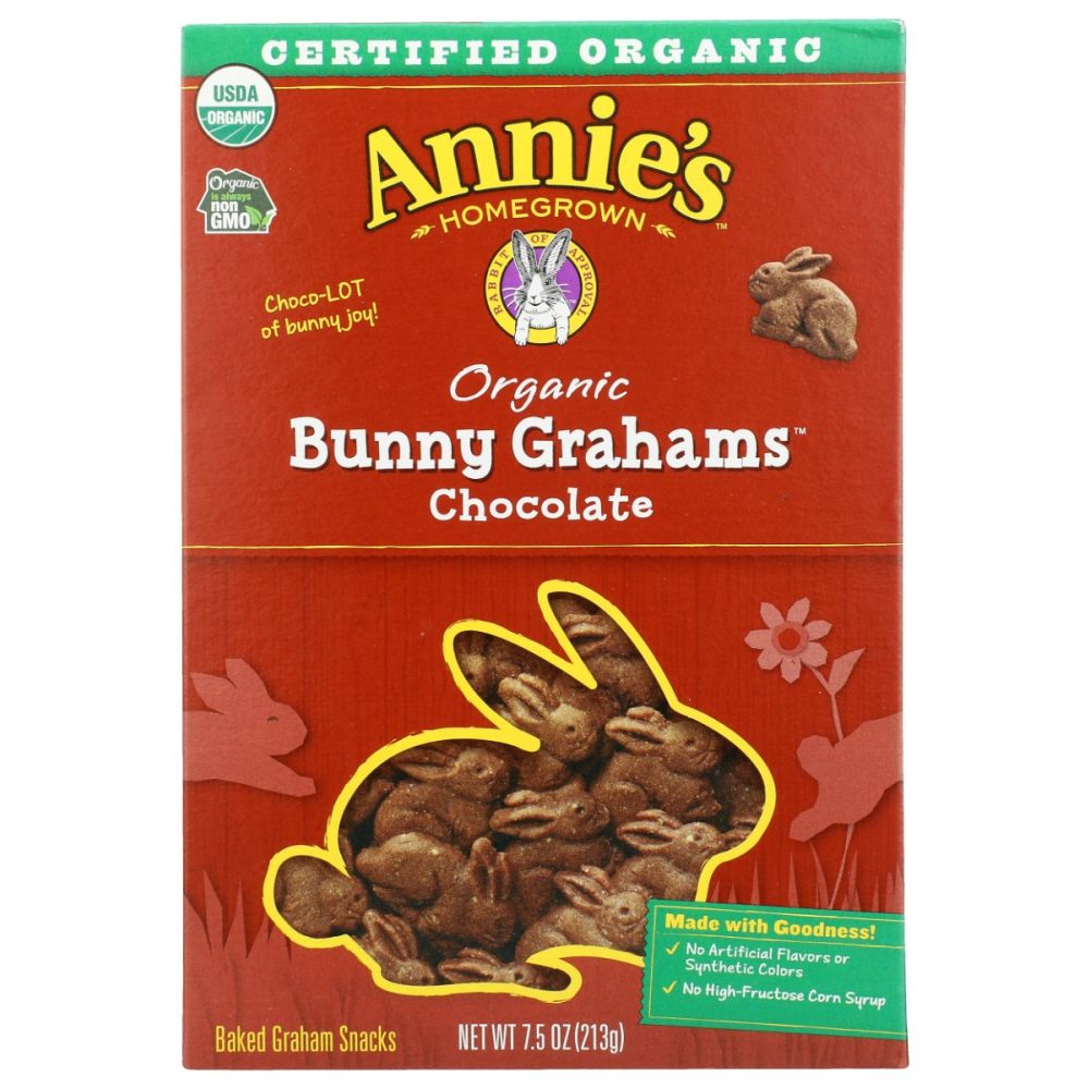 ANNIES HOMEGROWN: Organic Chocolate Bunny Grahams, 7.5 oz