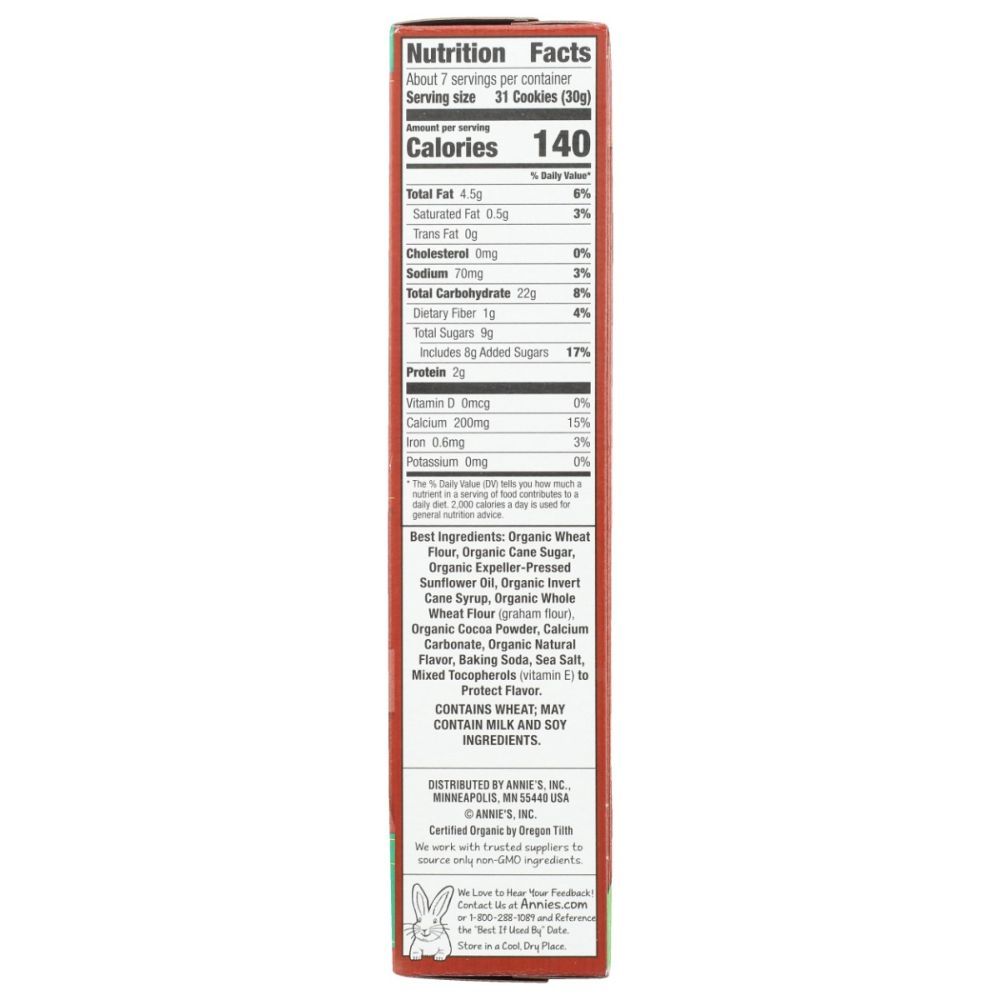 ANNIES HOMEGROWN: Organic Chocolate Bunny Grahams, 7.5 oz